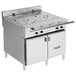 A stainless steel Vulcan Versatile Chef Station with two doors.