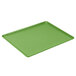 A lime green Cambro dietary tray.