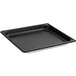 A black square Vollrath Super Pan V with a lid on it.