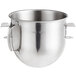 An Avantco stainless steel mixer bowl with handles.