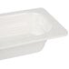 An ivory melamine food pan with a square edge.