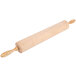An Ateco maple wood rolling pin with wooden handles.