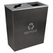 A black hammered charcoal rectangular recycle bin with a recycle symbol.