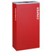 A red rectangular paper receptacle with white text reading "Paper" on it.