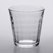 A clear Duralex Prisme stackable glass tumbler with a textured pattern.
