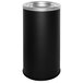 A black cylinder with a silver cap.