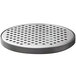 A round stainless steel American Metalcraft drip tray with holes in it.
