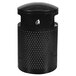 A black Ex-Cell Kaiser large capacity trash receptacle with a black dome lid.
