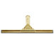 A Unger GoldenClip window squeegee with a gold plated metal handle.