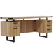 A Safco Mirella free-standing credenza in sand dune with 4 storage and 1 file drawer.