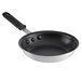A close-up of a Vollrath Arkadia 8" aluminum non-stick frying pan with a black silicone handle.