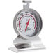 A close-up of a CDN DOT2 ProAccurate 2" Dial Oven Thermometer with a stainless steel face.