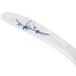 A white and blue Thunder Group Blue Bamboo melamine rice ladle with a design on it.