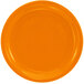 An orange plate with a white background.