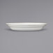 An ivory stoneware platter with an embossed rim.