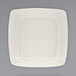 An International Tableware Roma square stoneware plate with a white rim.