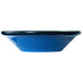 An International Tableware ocean blue stoneware bowl with a black speckled rim.