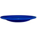 A cobalt blue International Tableware stoneware plate with a rolled edge on a white background.