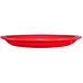 A red International Tableware stoneware platter on a white background.