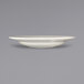 A close up of an International Tableware ivory stoneware pasta bowl with a rolled edge.