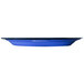 An International Tableware Campfire ocean blue stoneware platter with a black rolled edge.