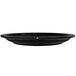 A black International Tableware stoneware plate with a rolled edge on a white background.