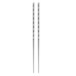 A pair of Front of the House stainless steel twisted chopsticks.