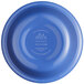 A blue plastic bowl with a blue plate with a lid on it.