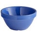 An Elite Global Solutions Brazil melamine bouillon cup in assorted blue colors on a white background.