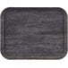 A charcoal gray rectangular Cambro fiberglass tray.