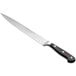 A Wusthof Classic forged carving knife with a black handle.