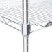 A Metro Super Erecta wire shelf with stainless steel posts.