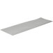 A grey ribbed anti-fatigue mat with curved edges on a white background.