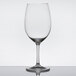 A Carlisle red wine glass on a reflective surface.