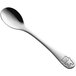 An Acopa stainless steel medium weight teaspoon with a bear design on the handle.