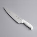 A Mercer Culinary Ultimate White Chef Knife with a white handle.