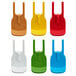 A Server ProPortion Handheld Single-Tip Dispenser Kit with six colorful plastic lids with numbers and words.