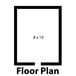 A black rectangular floor plan with the text "Norlake Kold Locker 8' x 10' x 6' 7" Indoor Walk-In Freezer" in white.