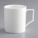 An Acopa Liana white porcelain mug with a handle.