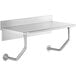 A Regency stainless steel wall mounted table with a metal bar.