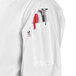 A white Uncommon Chef 3/4 Length Sleeve Chef Coat with side vents.