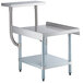 A Regency stainless steel equipment stand with a galvanized undershelf and adjustable work surface.