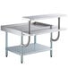 A Regency stainless steel equipment stand with stainless steel and galvanized shelves.