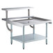 A Regency stainless steel equipment stand with galvanized and stainless steel shelves.