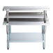 A Regency stainless steel equipment stand with two shelves.