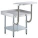 A Regency stainless steel equipment stand with galvanized undershelf and stainless steel work surface.