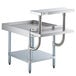 A Regency stainless steel equipment stand with a galvanized undershelf and stainless steel work surface.