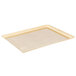 A MFG Tray Goldtex rectangular dietary tray with white surface and gold trim.