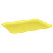 A yellow rectangular MFG Tray cafeteria tray on a white background.