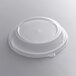 A clear plastic round dome lid on a white background.